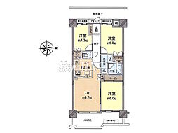 レールシティ八王子 3LDKの間取図画像