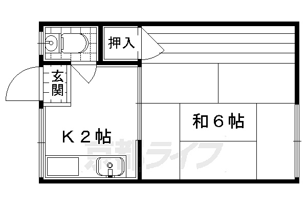 京都府城陽市平川長筬(賃貸アパート1K・1階・19.36㎡)の写真 その2