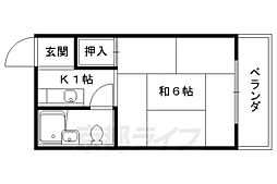 長谷川マンション 1Kの間取図画像