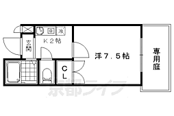 ヴィラ樅の木 1階1Kの間取り