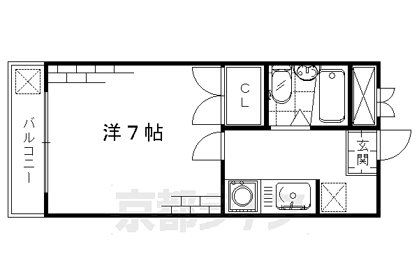 りりぱっと桃山 302｜京都府京都市伏見区桃山町鍋島(賃貸マンション1K・3階・20.53㎡)の写真 その2