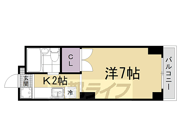 メゾン・ルイ 103｜京都府京都市山科区大宅桟敷(賃貸マンション1K・1階・16.90㎡)の写真 その2