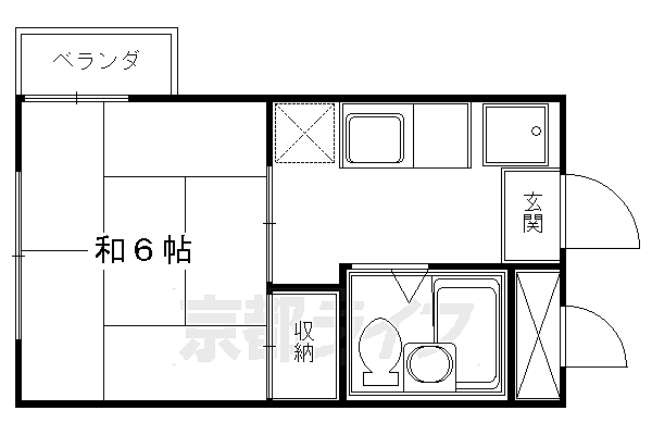 ハイム鴻の巣 302｜京都府京都市伏見区深草直違橋4丁目(賃貸マンション1DK・3階・18.00㎡)の写真 その2