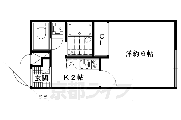 レオパレスボンマルシェ山科 111｜京都府京都市山科区厨子奥矢倉町(賃貸アパート1K・1階・20.28㎡)の写真 その2