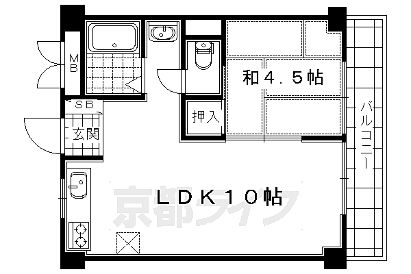 パールハイツイナリ 3032｜京都府京都市伏見区深草一ノ坪町(賃貸マンション1LDK・3階・33.20㎡)の写真 その2