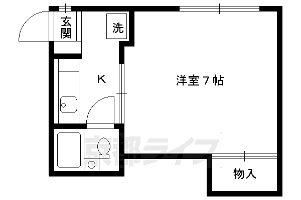 みつまるマンション 202｜京都府京都市伏見区深草直違橋南1丁目(賃貸マンション1K・2階・17.29㎡)の写真 その2