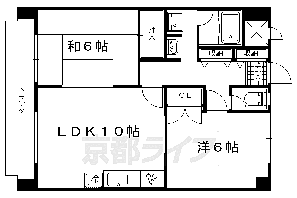 ラフィーネ山科 203｜京都府京都市山科区四ノ宮神田町(賃貸マンション2LDK・2階・51.43㎡)の写真 その2