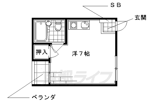 サンアヴェニュー墨染 207SL｜京都府京都市伏見区撞木町(賃貸マンション1R・2階・17.00㎡)の写真 その2