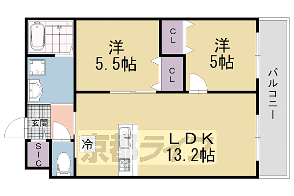 仮称）椥辻西浦町マンション計画 508｜京都府京都市山科区椥辻西浦町(賃貸マンション2LDK・5階・50.46㎡)の写真 その2