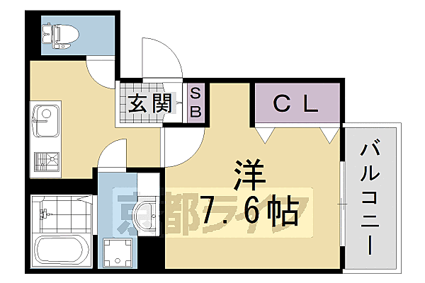 セジュールオッツ　Ｆｕｊｉｎｏｍｏｒｉ 201｜京都府京都市伏見区深草北新町(賃貸アパート1K・1階・29.22㎡)の写真 その2