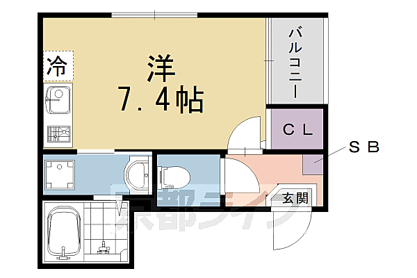 ＧＲＡＣＥＨＩＬＬ　Ｒ＆Ｋ 301｜京都府京都市伏見区深草鈴塚町(賃貸アパート1R・3階・20.75㎡)の写真 その2