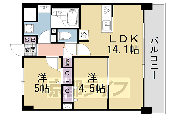 ブランシエスタ山科大塚 703｜京都府京都市山科区大塚中溝(賃貸マンション2LDK・7階・52.86㎡)の写真 その2