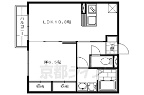 アップヒルズ 102 ｜ 京都府京都市伏見区深草大亀谷東安信町（賃貸アパート1LDK・1階・40.68㎡） その2