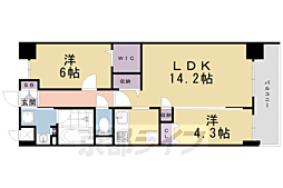近鉄京都線 上鳥羽口駅 徒歩17分の賃貸マンション 1階2LDKの間取り
