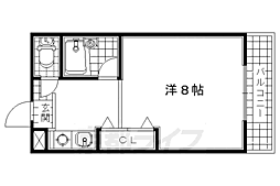 JR奈良線 木幡駅 徒歩10分の賃貸マンション 1階1Kの間取り
