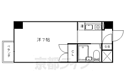 山科ＳＱＵＡＲＥ 2階1Kの間取り