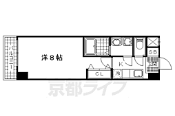 サムパティーク山科 2階1Kの間取り
