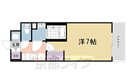 JR東海道・山陽本線 西大路駅 徒歩10分の賃貸マンション 7階1Kの間取り