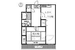 パルシティ久我 3階1LDKの間取り