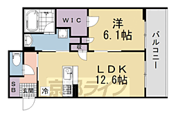 シャーメゾン アオハウオリ 1LDKの間取図画像
