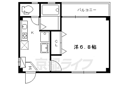 近鉄京都線 東寺駅 徒歩12分の賃貸マンション 2階1Kの間取り