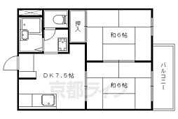 グレース上花山 2DKの間取図画像