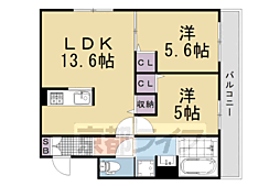 JR東海道・山陽本線 向日町駅 徒歩15分の賃貸アパート 2階2LDKの間取り