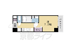 JR東海道・山陽本線 西大路駅 徒歩7分の賃貸マンション 4階1Kの間取り
