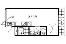 近鉄京都線 大久保駅 徒歩3分の賃貸マンション 2階ワンルームの間取り