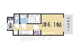 JR東海道・山陽本線 京都駅 徒歩20分の賃貸マンション 1階1Kの間取り