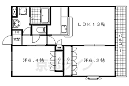 パステルヒルズ 2LDKの間取図画像