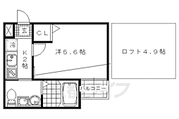 ロフティ四条大宮 1Kの間取図画像