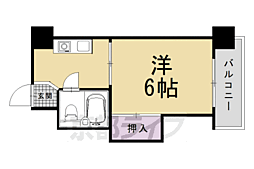 万里小路アベニュー 1Kの間取図画像