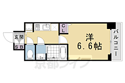 エスライズ京都河原町 1Kの間取図画像