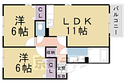 シエスタ 2LDKの間取図画像