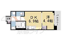 CREST TAPP 京都太秦天神川 dex I 1DKの間取図画像