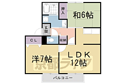 ヴィラ大覚苑 2LDKの間取図画像