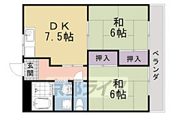 サンフラワー 2DKの間取図画像