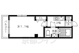 シャトー五福 1Kの間取図画像