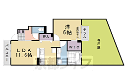 メルベーユ見晴 1LDKの間取図画像