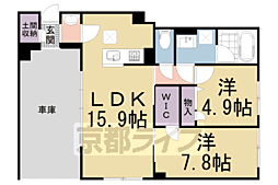 オーキッド京都北山 2LDKの間取図画像
