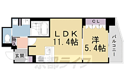 リーガル京都西陣2 1LDKの間取図画像
