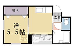 西賀茂ロイヤルリバーマンション 1Kの間取図画像
