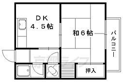 カルム関生 1DKの間取図画像