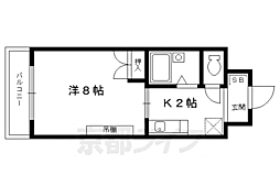 ラフィーネ御所西 1Kの間取図画像