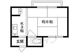 今出川マンション 1Kの間取図画像