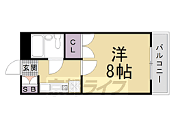エクセレント丸太町 1Kの間取図画像