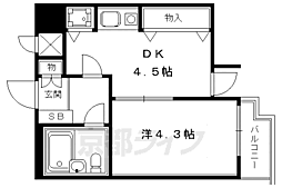 ライオンズマンション京都河原町 1DKの間取図画像