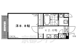 サウス・サントゥールくいな橋 1Kの間取図画像
