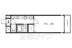 CaSa祇園 1Kの間取図画像
